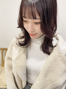 ネリー 銀座(NERIE) 外ハネボブ/シースルーバング/くびれヘア/ピンクベージュ