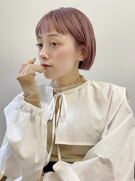 ミィ 表参道(mee.) 黒髪/グレーベージュ/レイヤーロング/前髪パーマ/表参道