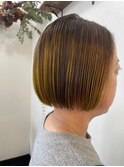 30代40代ヘアスタイル♪小顔ハニボブ抜け感ハイライトカラー