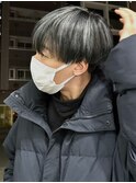 ハイライトカラー　メッシュ　ホワイトカラー　ミルクティー