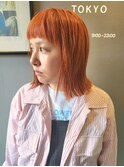 【新宿penelope】切りっぱなしボブ×ブリーチオレンジ！遠藤至