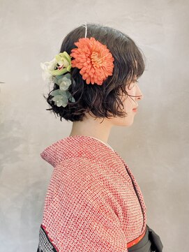 シアン(SYAN) 卒業式/成人式/ボブパーマ/着物ヘアセット【shiho】
