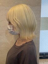 六本木美容室 西麻布店 ブロンドヘア◎顔周りレイヤーカット