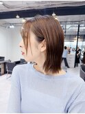 フェイスレイヤー/ブリーチなしカラー/グレージュ/髪質改善/小顔
