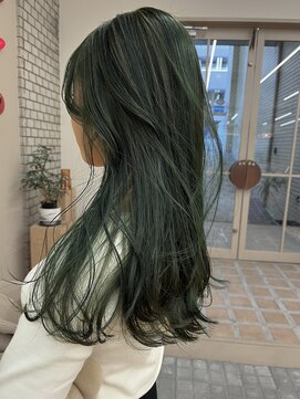 パークレーン アイス イヴェン(park lane ICI yeven) ブリーチなしモスグリーン　オリーブカラーグリーン/akari