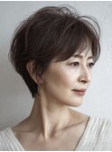 大人ショート 白髪ぼかし 脱白髪染め 白髪染め 40代50代60代