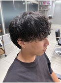 メンズパーマツイストスパイラルフェザーパーマ眉毛