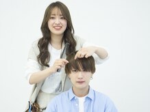 【ＢＥＳＴ２】Men'sカット＋ポイントパーマ　￥７７００