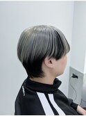[飯田橋/メンズカラー]ホワイトベージュ シースルーマッシュ