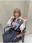 ミニウルフレイヤーカット顔周り前髪韓国ショートボブ/原宿