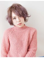 エール(a:le)&nbsp;ラベンダーアッシュ　ウェーブショートボブ