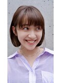 ワンカールボブパーマ×透明感艶カラー/10代20代30代