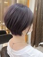 ニコ(hair room nico) ショートボブワンブリーチ後ラベンダーカラー