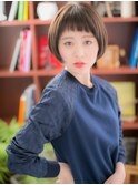 オン眉ナチュラルカラー小顔黒髪前下がりボブc5川口20代30代40代