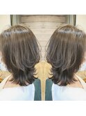 くびれS字ボブスタイル×大人可愛いアッシュベージュ30代40代