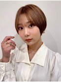 10代/20代/30代/小顔/ショート/マッシュ/シースルー/ベージュ
