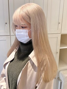 ベレーザ 渋谷(BELEZA) 3694グレーベージュミルクティーアッシュハイトーンカラーロング