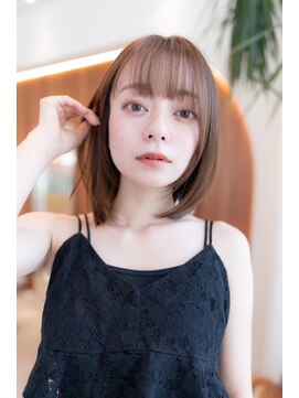 ハバナ 天神(HAVANA) 20代30代大人ガーリーかわいい切りっぱなしボブシルキーベージュ