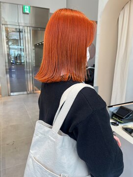 ガリカ 横浜(Gallica) 【minami】外ハネミディアム/暖色系カラー/ハイトーンオレンジ