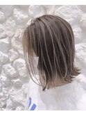 #ハイライト#外はねボブ#ベージュカラー