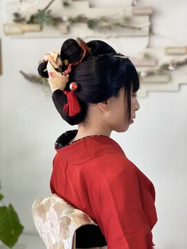 ヘアセットサロンエッジ(Edge) お着物で日本髪風アレンジ