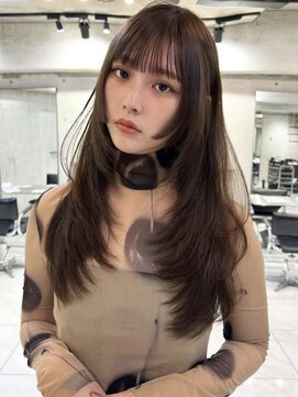 サイン 表参道(SIGN) 韓国ヘアーハッシュカットレイヤーカットグレージュブリーチ無し