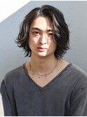 ミディアムスパイラルパーマツーブロック束感モテる長め