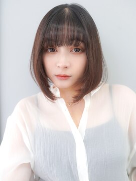 ラフィスヘアー アール 川西店(La fith hair R) 【La fith】ワンカールボブ×重めバング×ニュアンスカラー