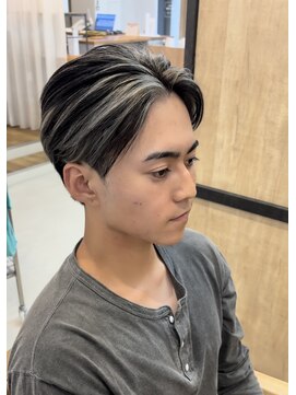 メンズギフト(men's GIFT) メンズ毛流れセンターパートメッシュハイトーンカラー