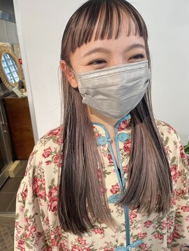  fit stand 千葉/ショートボブ/カット/パーマ/ダブルカラー/トリートメント/縮毛矯正 イメチェン/ピンクベージュ/アンブレラカラー[千葉]