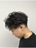 メンズカット＋縦落ちパーマ