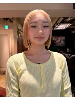 グッドフェローズ キタホリエ(GoodFellas kitahorie) ナチュラル透明感ハイトーンボブレイヤーブリーチデザインカラー