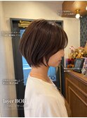 丸みショートボブ/レイヤー/20代30代40代50代/顔周りカット
