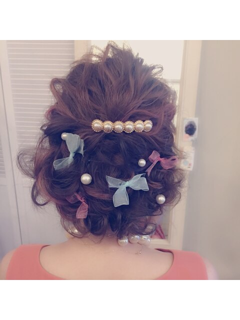 [Riccoリッコ]結婚式＆二次会リボンパーティーヘアー