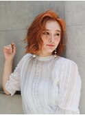前髪なし・センターパート・無造作・ボブ・