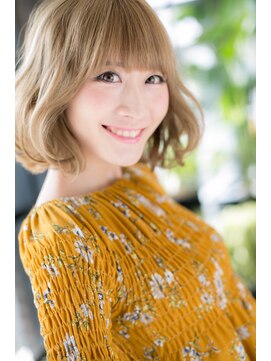 エヌアンドエー 春日部東口店(hair shop N&A) ボブアレンジ×ボブレイヤー×ゴールドベージュ