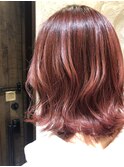 ボブスタイル×レッド・ピンク・パープルカラー