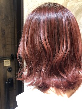 ヘアー クリエイト カルバリ(HAIR CREATE Calbari) ボブスタイル×レッド・ピンク・パープルカラー