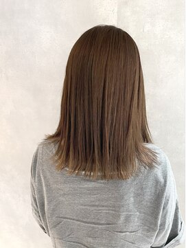 アイディール(:ideal) 20代30代40代☆縮毛矯正×切りっぱなしロブ☆明るめ透明感カラー