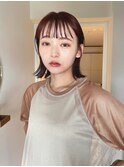 似合わせ小顔ボブ×暖色カラー デザインカラー