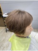 60代　脱白髪染め　ミルク少なめのミルクティーベージュ