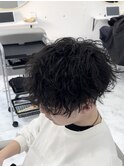 シャドウパーマ×アイロン質感パーマ×black【広島】