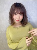 アンブレラカラー/こなれミディ/ウェーブパーマ/前髪/錦糸町