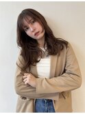 ナチュラル抜け感 ロングヘア カラー 前髪