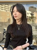 ワンホンレイヤーフェイスレイヤーロングハッシュカット