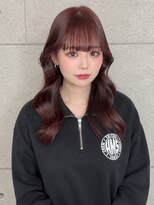 メドウ(meadow) ピンクブラウン ブリーチなしダブルカラー 顔周りカット 20代