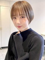 ペールベージュ/外ハネボブ/大人かわいい/セクションカラー[銀座