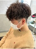 ツイストスパイラルパーマ波巻きスパイラル刈り上げマッシュ