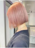 ダブルカラーピンクベージュケアブリーチハイトーン髪質改善