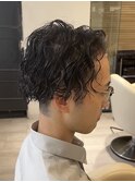 メンズカットツイストスパイラルパーマニュアンスパーマショート